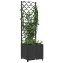 Jardinera con enrejado PP negro 40x40x136 cm
