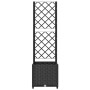 Jardinera con enrejado PP negro 40x40x136 cm