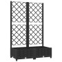 Jardinera con enrejado PP negro 80x40x121,5 cm