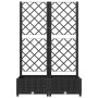 Jardinera con enrejado PP negro 80x40x121,5 cm