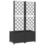 Jardinera con enrejado PP negro 80x40x136 cm