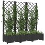 Jardinera con enrejado PP negro 120x40x121,5cm