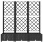 Jardinera con enrejado PP negro 120x40x121,5cm