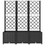 Jardinera con enrejado PP negro 120x40x136 cm