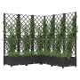 Jardinera con enrejado PP negro 120x120x121,5 cm