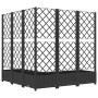 Jardinera con enrejado PP negro 120x120x121,5 cm