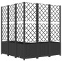 Jardinera con enrejado PP negro 120x120x136 cm