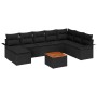 Conjunto de sofá de jardín 9 pcs Negro Poliratán