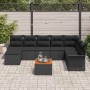 Conjunto de sofá de jardín 9 pcs Negro Poliratán