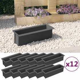 Jardineras para europalés 12 uds PP gris 36x13,5x9,5 cm en Maceteros y jardineras | Comprar online en Foro24