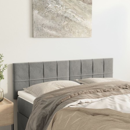 Kopfteile 2 Einheiten hellgrauer Samt 72x5x78/88 cm von vidaXL, Kopf- und Fußteile - Ref: Foro24-346054, Preis: 55,76 €, Raba...