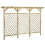 Valla de jardín con pérgola madera pino impregnada 300x50x200cm