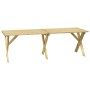 Mesa de jardín de madera de pino impregnada 220x73x70 cm