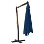 Sombrilla jardín voladiza palo de madera azul celeste 400x300cm