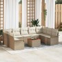 Conjunto de sofá de jardín 10 pcs Beige Poliratán