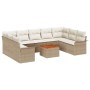 Conjunto de sofá de jardín 10 pcs Beige Poliratán