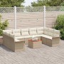 Conjunto de sofá de jardín 10 pcs Beige Poliratán