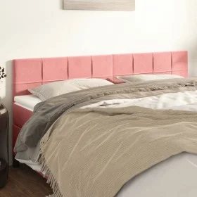 Cabeceros 2 unidades de terciopelo rosa 100x5x78/88 cm de vidaXL, Cabeceros y pies de cama - Ref: Foro24-346101, Precio: 71,8...