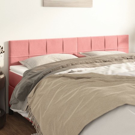 Cabeceros 2 unidades de terciopelo rosa 100x5x78/88 cm de vidaXL, Cabeceros y pies de cama - Ref: Foro24-346101, Precio: 75,0...