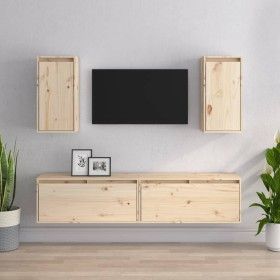 TV-Möbel 4-teilig aus massivem Kiefernholz von vidaXL, TV-Möbel - Ref: Foro24-3100169, Preis: 206,75 €, Rabatt: %