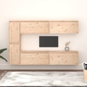 TV-Möbel 6-teilig aus massivem Kiefernholz von vidaXL, TV-Möbel - Ref: Foro24-3100234, Preis: 325,97 €, Rabatt: %