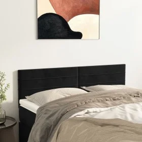 Headboards 2 units black velvet 72x5x78/88 cm by vidaXL, Headboards and footboards - Ref: Foro24-346154, Price: 40,81 €, Disc...