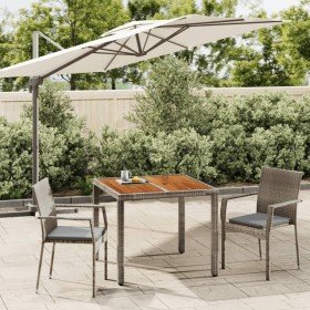 Set comedor de jardín 3 piezas con cojines ratán sintético gris en Conjuntos de jardín | Comprar online en Foro24