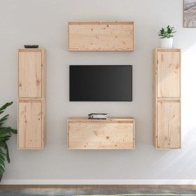 Muebles para TV 6 piezas madera maciza de pino de vidaXL, Muebles TV - Ref: Foro24-3100264, Precio: 280,05 €, Descuento: %
