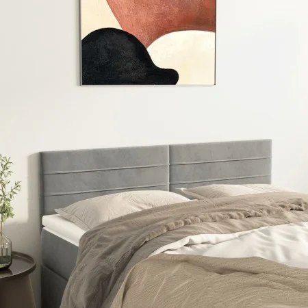 Kopfteile 2 Einheiten hellgrauer Samt 72x5x78/88 cm von vidaXL, Kopf- und Fußteile - Ref: Foro24-346152, Preis: 46,81 €, Raba...
