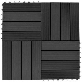 Baldosas de porche de WPC 30x30 cm 2 m² negro 22 unidades de vidaXL, Suelos y moquetas - Ref: Foro24-277800, Precio: 115,19 €...