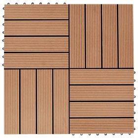 WPC-Verandafliesen 30x30 cm 2 m² Teakfarbe 22 Einheiten von vidaXL, Böden und Teppiche - Ref: Foro24-277801, Preis: 115,39 €,...