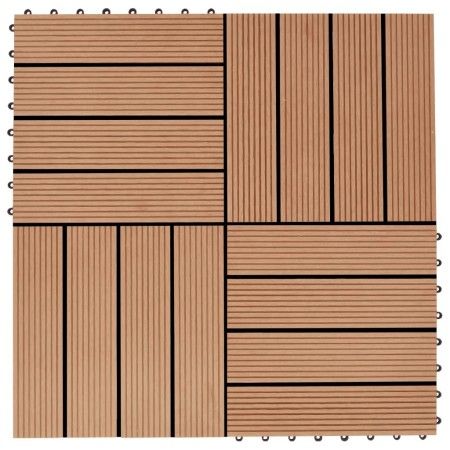 WPC-Verandafliesen 30x30 cm 2 m² Teakfarbe 22 Einheiten von vidaXL, Böden und Teppiche - Ref: Foro24-277801, Preis: 115,39 €,...