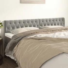 Headboards 2 units of light gray velvet 100x7x78/88 cm by vidaXL, Headboards and footboards - Ref: Foro24-346390, Price: 79,7...