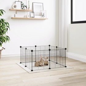 Pet cage with 8 panels black steel 35x35cm by vidaXL, Cages and habitats for small animals - Ref: Foro24-171624, Price: 31,65...