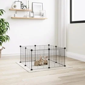 Pet cage with 8 panels black steel 35x35cm by vidaXL, Cages and habitats for small animals - Ref: Foro24-171624, Price: 30,96...