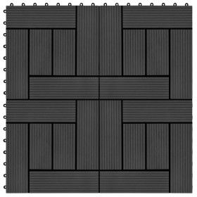 WPC porch tiles 30x30 cm 2 m² black 22 units by vidaXL, Floors and carpets - Ref: Foro24-277803, Price: 110,34 €, Discount: %