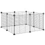 Pet cage with 8 panels black steel 35x35cm by vidaXL, Cages and habitats for small animals - Ref: Foro24-171624, Price: 31,65...