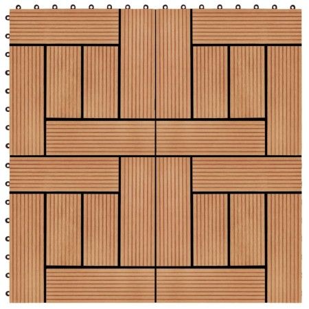 WPC-Porchfliesen 30x30 cm 2 m² Teakfarbe 22 Stück von vidaXL, Böden und Teppiche - Ref: Foro24-277804, Preis: 102,78 €, Rabat...