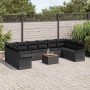 Conjunto de sofá de jardín 11 pcs Negro Poliratán