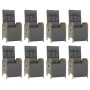 Set comedor jardín 9 pzas y cojines ratán sintético gris