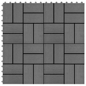WPC porch tiles 30x30 cm 2 m² gray 22 units by vidaXL, Floors and carpets - Ref: Foro24-277807, Price: 102,52 €, Discount: %