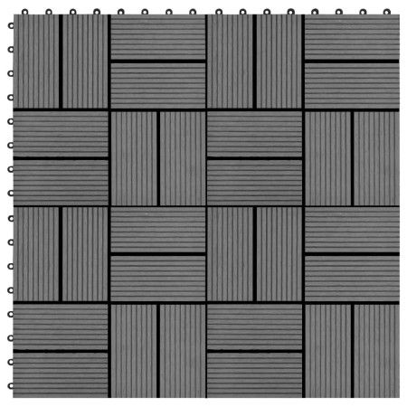 WPC porch tiles 30x30 cm 2 m² gray 22 units by vidaXL, Floors and carpets - Ref: Foro24-277807, Price: 102,52 €, Discount: %