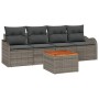 Conjunto de sofá de jardín 5 pcs Gris Poliratán