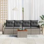 Conjunto de sofá de jardín 5 pcs Gris Poliratán