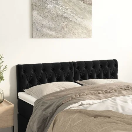 Kopfteile 2 Einheiten aus schwarzem Samt 80x7x78/88 cm von vidaXL, Kopf- und Fußteile - Ref: Foro24-346364, Preis: 85,22 €, R...