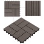 Baldosas de porche WPC 30x30 cm 2 m² marrón oscuro 22 unidades by vidaXL, Floors and carpets - Ref: Foro24-277810, Price: 107...