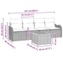 Conjunto de sofá de jardín 5 pcs Negro Poliratán