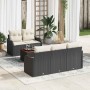 Conjunto de sofá de jardín 6 pcs Negro Poliratán