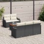 Conjunto de sofá de jardín 6 pcs Negro Poliratán