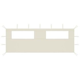 Pared lateral de cenador con ventanas color crema 6x2 m de vidaXL, Accesorios para pabellones y cenadores - Ref: Foro24-30704...